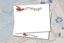 Load image into Gallery viewer, Personalized Airplane Stationery | Plane Boy Thank You Cards