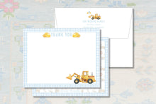 Load image into Gallery viewer, Construction Stationery | Bulldozer Thank You Cards