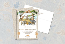 Load image into Gallery viewer, Safari Animals First Birthday Invitation | Zoo Party Invite