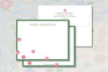 Load image into Gallery viewer, Personalized Tennis Notecards | Pink Tennis Balls Stationery