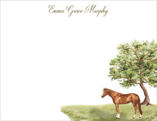 Load image into Gallery viewer, Personalized Horse Stationery | Custom Equestrian Note Cards | Monogram