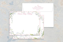 Load image into Gallery viewer, Pink Lily of the Valley Notecards | Personalized Floral Stationery Set