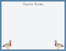 Load image into Gallery viewer, Mallard Duck Stationery | Personalized Boys Thank You Notes | Notecards For Boys