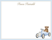 Load image into Gallery viewer, Teddy Bear Boys Stationery | Vintage Toy Car From The Nursery Of Thank You Cards