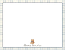 Load image into Gallery viewer, Teddy Bear Baby Shower Thank You Cards | Preppy Blue Plaid | Personalized