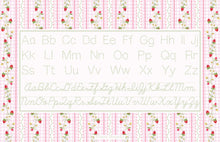 Load image into Gallery viewer, Personalized Laminated Placemat | Pink Strawberry Kids Place Mat | Custom Name Toddler Tablemat