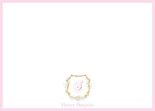 Load image into Gallery viewer, Monogram Crest Birth Announcement | Watercolor Floral | Baby Girl Photo