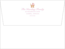 Load image into Gallery viewer, Personalized Baby Girl Stationery | Pink Stroller Note Cards