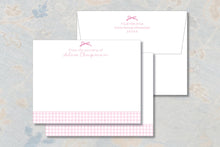 Load image into Gallery viewer, Personalized Baby Girl Stationery | Pink Bow Thank You Cards | Nursery
