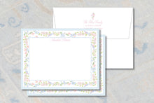 Load image into Gallery viewer, Personalized Floral Stationery | Grandmillennial Stationery | Watercolor Border