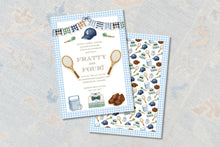 Load image into Gallery viewer, Fratty and Four Tennis Invitation | Preppy Boys 4th Birthday