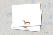 Load image into Gallery viewer, Personalized Dachshund Stationery | Wiener Dog Notecards | Custom Name