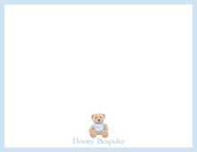 Load image into Gallery viewer, Personalized Polo Teddy Bear Stationery Set | Blue Baby Boy Note Cards