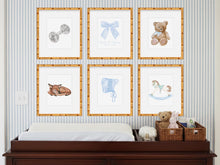 Load image into Gallery viewer, Watercolor Boy Nursery Art Set | Preppy Southern Nursery Prints