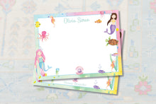 Load image into Gallery viewer, Watercolor Mermaid Thank You Cards: Under the Sea Stationery