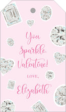 Load image into Gallery viewer, Personalized Valentine Gift Tags | Sparkle Valentine Tags With Custom Name