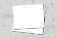 Load image into Gallery viewer, Teddy Bear Stationery | Baby Boy Note Cards | Preppy Nursery Set