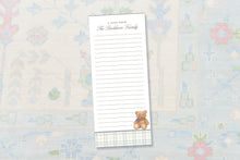 Load image into Gallery viewer, Personalized Baby Shower Notepad – Teddy Bear Plaid | Custom Baby Notes