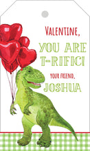 Load image into Gallery viewer, Dinosaur Valentines Tags | T-Rex Valentines | Gift Tags