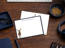 Load image into Gallery viewer, Personalized Hunting Stationery | Deer Stag Notecards | Hunter Gift