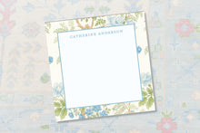 Load image into Gallery viewer, Personalized Notepad – Blue Floral Chinese Peony Pad | Luxury Writing Pad Gift