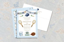 Load image into Gallery viewer, Fratty and Four Tennis Invitation | Preppy Boys 4th Birthday