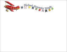 Load image into Gallery viewer, Personalized Airplane Stationery | Plane Boy Thank You Cards