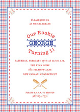 Load image into Gallery viewer, Baseball First Birthday Invitation | Rookie Baby Invite | Boy Party
