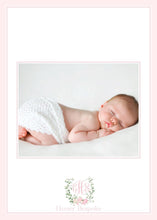 Load image into Gallery viewer, Personalized Birth Announcement Card | Pink Floral Baby Photo Card