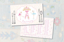 Load image into Gallery viewer, Personalized Ballerina Placemat | Laminated Kids Placemat
