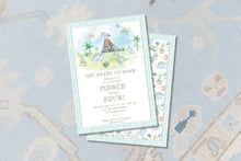 Load image into Gallery viewer, Dinosaur Birthday Invitation | Roar I’m Four Invite | Preppy Dino Party