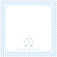 Load image into Gallery viewer, Blue Gingham Monogram Calling Cards | Personalized Boys Gift Tag Stickers