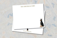 Load image into Gallery viewer, Doberman Pinscher Stationery | Watercolor Notecards