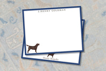 Load image into Gallery viewer, Personalized Chocolate Lab Stationery | Labrador Notecards | Gift for Dog Lovers