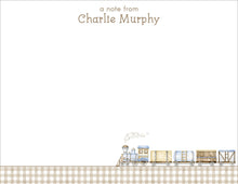 Load image into Gallery viewer, Personalized Train Stationery Set Watercolor | Boy Thank You Notes