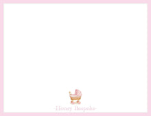 Load image into Gallery viewer, Personalized Baby Girl Stationery | Pink Stroller Note Cards