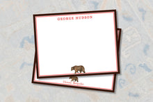 Load image into Gallery viewer, Personalized Brown and Red Stationery/ University Stationery Gifts / Personalized Brown Bear Graduation Gifts / Brown Bear Christmas Gift