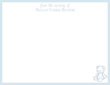 Load image into Gallery viewer, Teddy Bear Stationery | Baby Boy Note Cards | Preppy Nursery Set