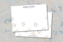 Load image into Gallery viewer, Personalized Baseball Stationery | Watercolor Baseball Notecards