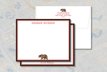 Load image into Gallery viewer, Personalized Brown and Red Stationery/ University Stationery Gifts / Personalized Brown Bear Graduation Gifts / Brown Bear Christmas Gift
