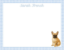 Load image into Gallery viewer, French Bulldog Notecards | Watercolor Frenchie Personalized Stationery