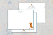 Load image into Gallery viewer, Personalized Red Fox Lab Stationery | Watercolor Labrador Notecards