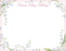 Load image into Gallery viewer, Pink Lily of the Valley Notecards | Personalized Floral Stationery Set