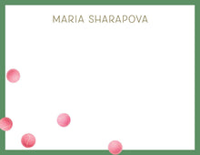 Load image into Gallery viewer, Personalized Tennis Notecards | Pink Tennis Balls Stationery