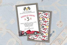 Load image into Gallery viewer, Race Car Birthday Invitation | Two Fast Invite | F1 Party