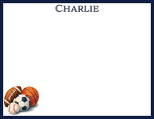 Load image into Gallery viewer, Personalized Sports Stationery | Custom Note Cards | Boy's Stationery Set