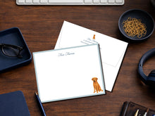 Load image into Gallery viewer, Personalized Red Fox Lab Stationery | Watercolor Labrador Notecards