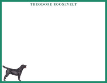 Load image into Gallery viewer, Personalized Black Labrador Stationery | Flat Notecards with Envelopes