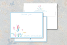 Load image into Gallery viewer, Mermaid Stationery | Under the Sea Thank You Cards | Personalized Notecards