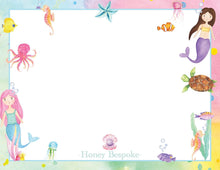 Load image into Gallery viewer, Watercolor Mermaid Thank You Cards: Under the Sea Stationery
